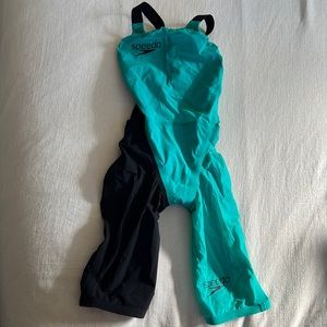 Speedo closed back racing suit… worn